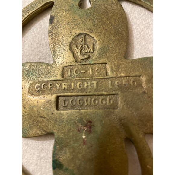 Virginia Metal crafters‎ 10-12 Solid Brass Dogwood Trivet 1950 Vintage - Picture 5 of 6